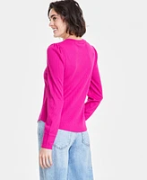 On 34th Women's Crewneck Waffle-Knit Top, Created for Macy's