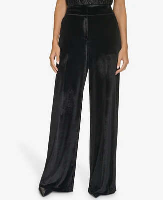 Calvin Klein Petite High-Rise Wide-Leg Pants