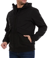 Perry Ellis Men's Diamond Quilted Hooded Softshell Bomber Jacket