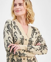 Jm Collection Petite Perenial Button-Front Cardigan, Created for Macy's