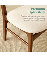 Best Choice Products 6-Piece Mid-Century Modern Upholstered Wooden Dining Set w/ 4 Chairs, Bench