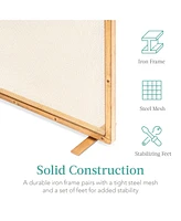 Best Choice Products 38x27in Single Panel Fireplace Screen Handcrafted Steel Mesh Spark Guard w/ Handles