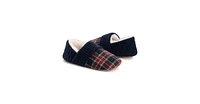 Muk Luks Women's Flannel Plaid Slipper with Berber heel