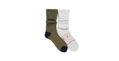 Muk Luks Women's Slouch Heat Retainer Sock (2 Pair Pack)