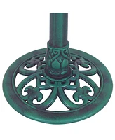 Skonyon Outdoor Garden Green Pedestal Bird Bath Feeder