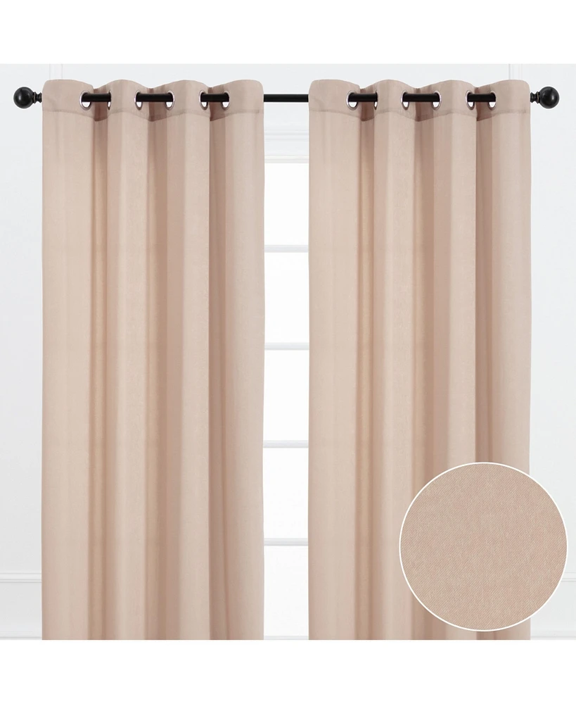 Chanasya Premium Beige Silky Velvet Textured Sheer Curtains