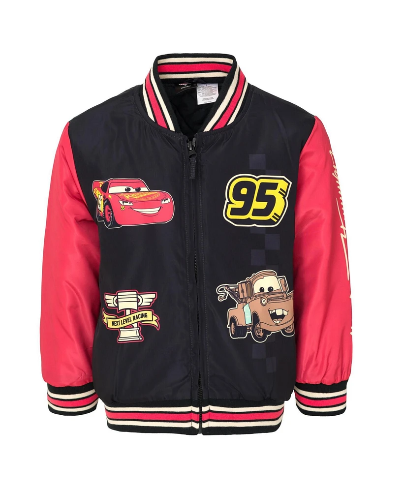 Disney Boys Toy Story Cars Zip Up Varsity Bomber Jacket to (2T