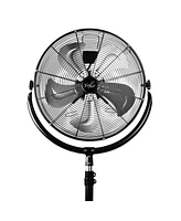 Vie Air 20 Inch Industrial 3 Speed Heavy Duty Powerful and Quiet Metal High Velocity 360 Degree Tilting Pedestal Drum Fan