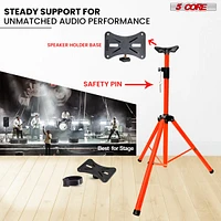 5 Core Speaker Stand Tripod Heavy Duty Adjustable Up to 72 Inch Dj Studio Monitor Stands Pole Mount - Orange - 1 Pc