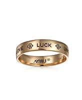 Bling Jewelry Ayllu Amulet Talisman Intertwine Symbol Heart Infinity Clover Love Luck Unity Band Ring For Women Rose Gold Plated .925 Sterling Silver