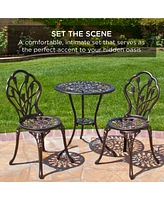 Best Choice Products 3-Piece Cast Aluminum Patio Bistro Furniture Set w/ Antique Finish