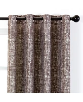 Chanasya Premium 2-Panel Floral Jacquard Textured Beige Curtains with Grommets for Windows Living Room Bedroom Office