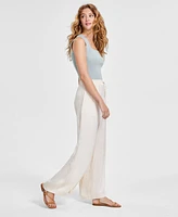 Bar Iii Women's Drawstring-Waist Wide-Leg Pants, Created for Macy's