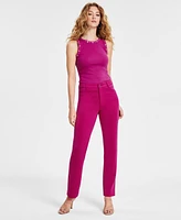 Bar Iii Women's Scuba-Knit Straight-Leg Pants, Exclusively at Macy's