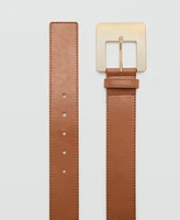 Mango Women's Maxi Buckle Leather Belt