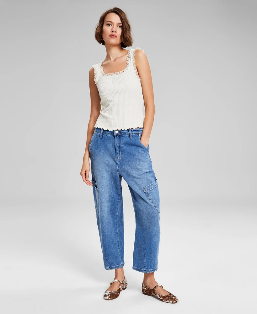 And Now This Women's High-Rise Barrel-Leg Jeans, Created for Macy's