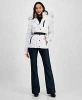 Michael Kors Womens Detail Back Hooded Puffer Coat, Created for Macys