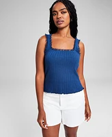 And Now This Women's Lace-Trim Ribbed-Knit Tank Top, Created for Macy's