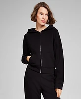 And Now This Women's Scuba Zip-Front Hooded Sweatshirt, Created for Macy's