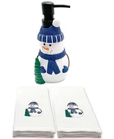 Mistletoe Farms Snowman Soap Pump & Hand Towels 3-Pc. Boxed Set