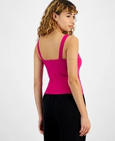 Bar Iii Women's Compression Square-Neck Tank Top, Created for Macy's