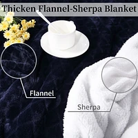 Caromio King Size Flannel Sherpa Electric Heated Throw Blanket with Dual Control, 100" x 90"