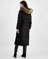 Michael Kors Women's Faux-Fur-Trim Hooded Maxi Puffer Coat