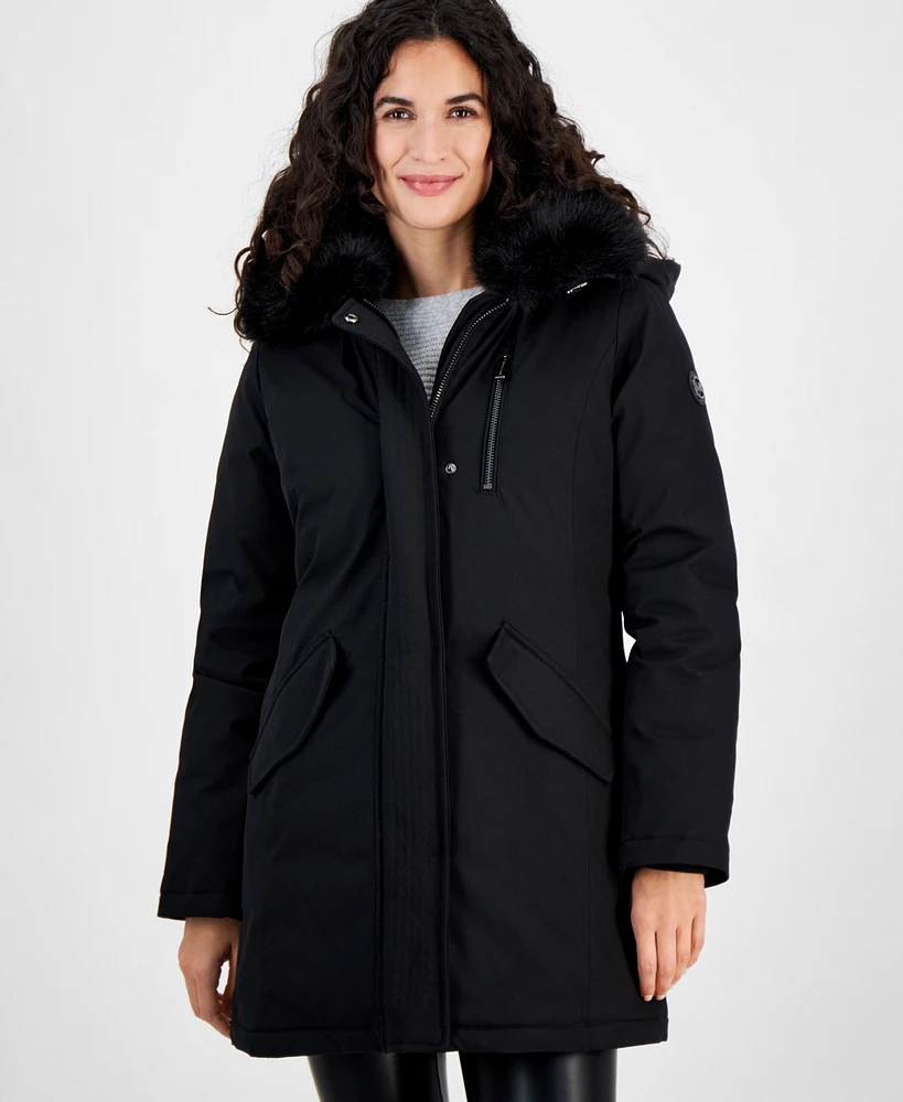 Michael Michael Kors Women's Faux-Fur-Trim Hooded Puffer Coat