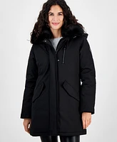 Michael Michael Kors Women's Faux-Fur-Trim Hooded Puffer Coat