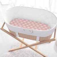 The Peanutshell Botanical Elephant Bassinet Sheets for Newborn Baby Girl, 4 Pack Set