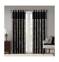 Madison Park Aubrey Jacquard Room Darkening Curtains, Faux Silk Paisley for Bedroom and Living Room, inch length 2 panels set