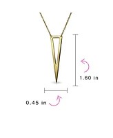 Bling Jewelry Minimalist Triangle Geometric Pendant Necklace Sterling Silver
