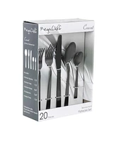 Megachef Cravat 20 Piece Flatware Utensil Set, Stainless Steel Silverware Metal Service for 4 Matte Rose