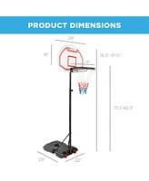 Best Choice Products Kids Height-Adjustable Basketball Hoop, Portable Backboard System w/ 2 Wheels