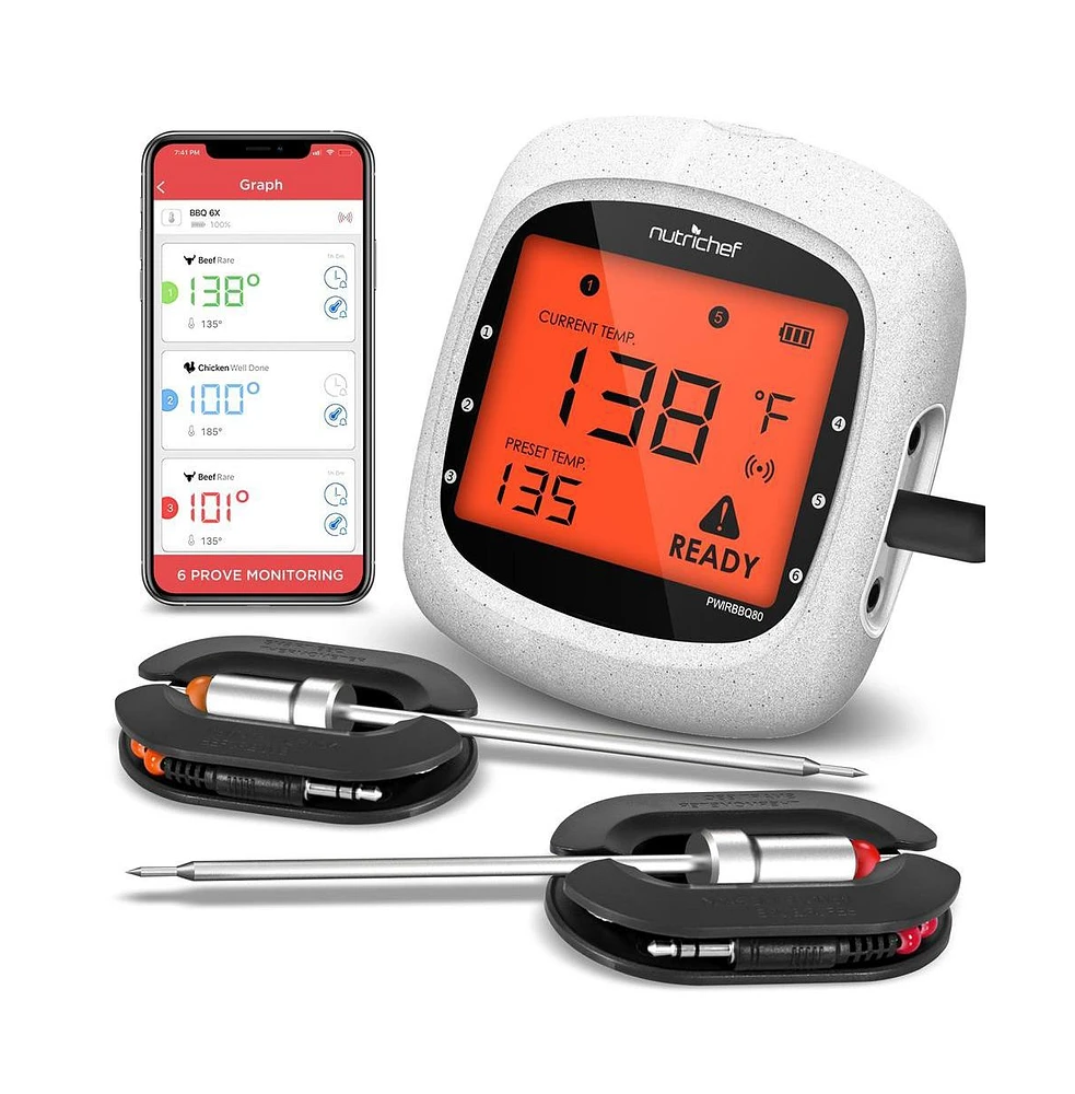 NutriChef Bluetooth Wireless Bbq Digital Thermometer