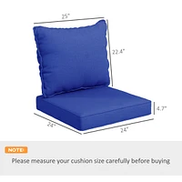 Outsunny 4 Outdoor Chair Cushions with Seat & Backrest, 24" x 24",