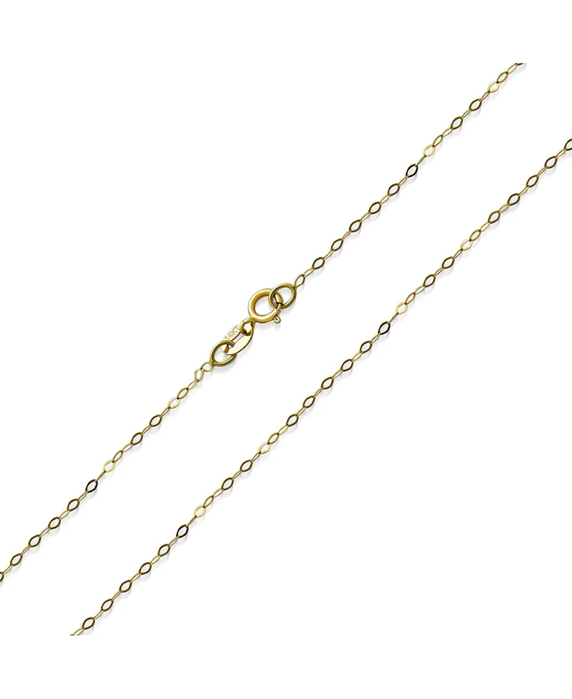 Bling Jewelry Very Fine Thin Yellow 14K Gold Strong Rolo Link Cable Chain Necklace .75MM for Women 16,18,20,22,24 Inch