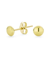 Bling Jewelry Classic Tiny Petite Premium 14K Yellow Gold Round Button Ball Stud Earrings For Women Butterfly Back 4MM