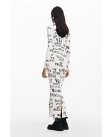 Desigual Women's Midi dress with phrase