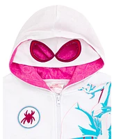 Marvel Girls Spider-Man Avengers Fleece Zip Up Cosplay Hoodie to (2T - 18-20)