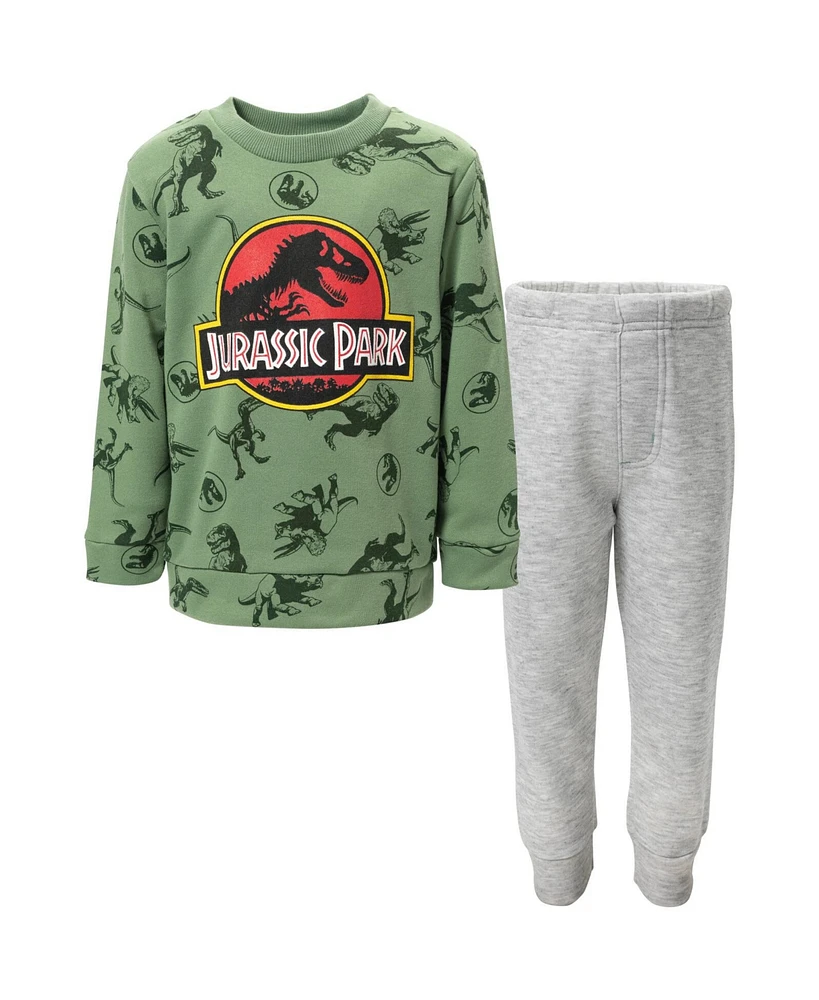 Jurassic World Baby Boys Jurassic Park T-Rex Fleece Pullover Sweatshirt and Pants Set to