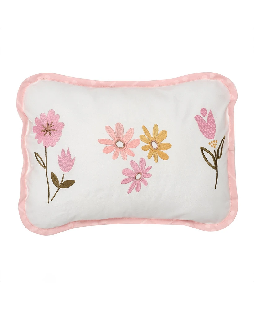 Lambs & Ivy Little Garden Luxury Embroidered Floral Decorative Throw Pillow