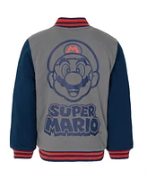 Super Mario Boys Nintendo Luigi Varsity Bomber Jacket to