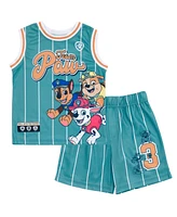 Paw Patrol Boys Chase Marshall Rubble Mesh Jersey Tank Top and Basketball Shorts Athletic Outfit Set to