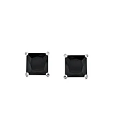 Bling Jewelry Black Square 0.50CTW Cubic Zirconia Cz Stud Earrings Screw Back .925 Sterling Silver 5MM