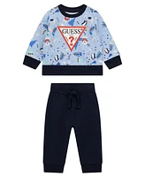 Guess Baby Boy Printed Active Top and Pant, 2-Piece Set