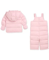 Polo Ralph Lauren Baby Girls Down Hooded Snowsuit Set