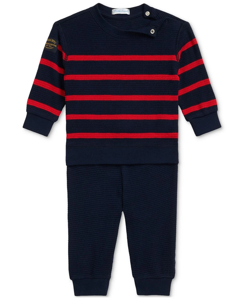 Polo Ralph Lauren Baby Boys Cotton Striped Shirt & Pants Set