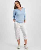 Style & Co Petite Mid Rise Bungee-Hem Capri Pants, Created for Macy's