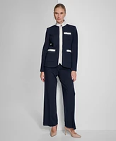 Tommy Hilfiger Women's Contrast Stand-Collar Blazer